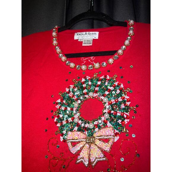 Ugly Christmas Sweater Xmas Size Large Vintage Jack B Quick - Picture 2 of 3